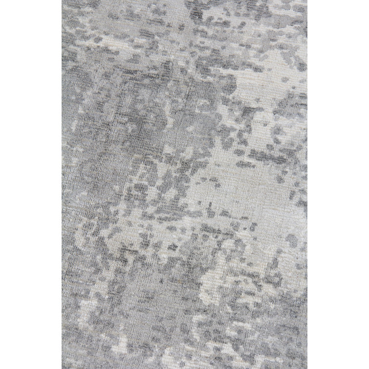 Hand-Knotted Murano Abstract Gray Wool Blend 8' x 10' Rug