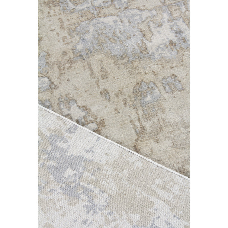 Ivory Abstract Handmade Wool & Viscose 9' x 12' Area Rug