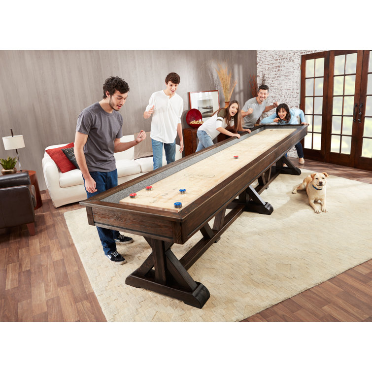Weathered Black Oak 12' Pro-Style Shuffleboard Table