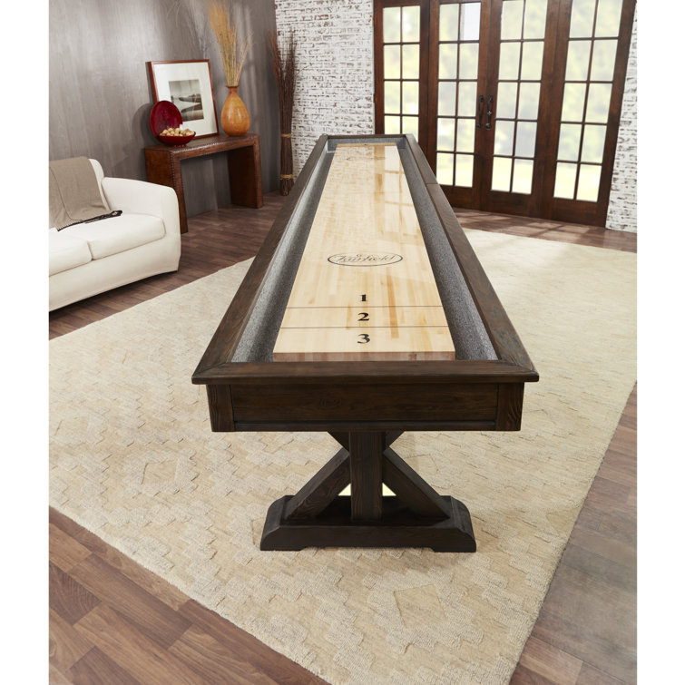 Weathered Black Oak 12' Pro-Style Shuffleboard Table