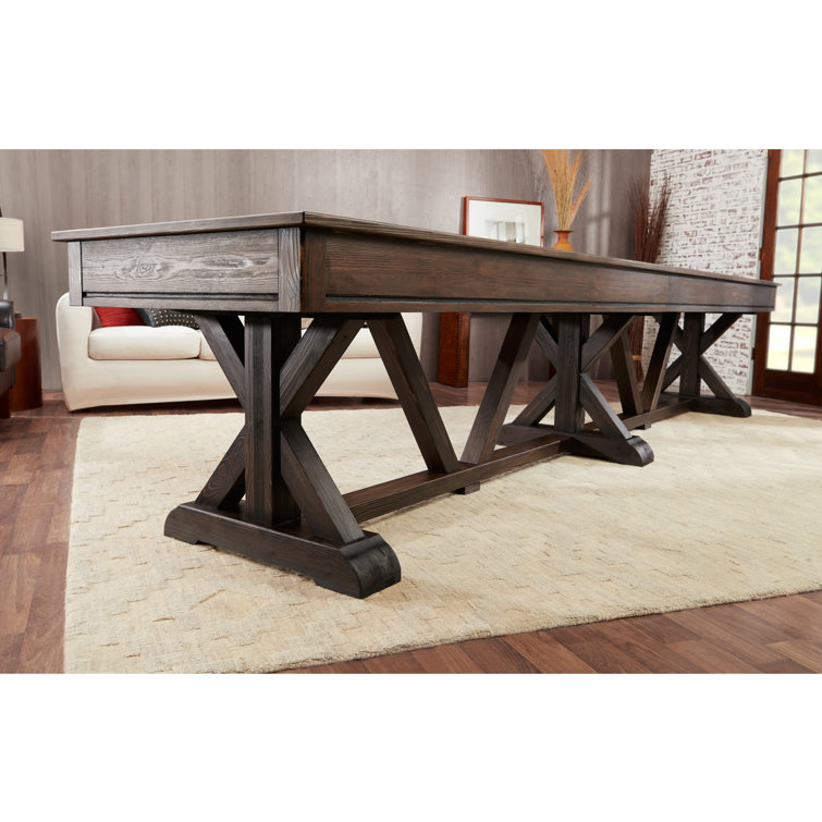 Weathered Black Oak 12' Pro-Style Shuffleboard Table