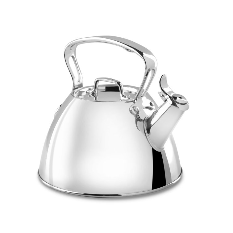 2-Quart Silver Stainless Steel Whistling Tea Kettle