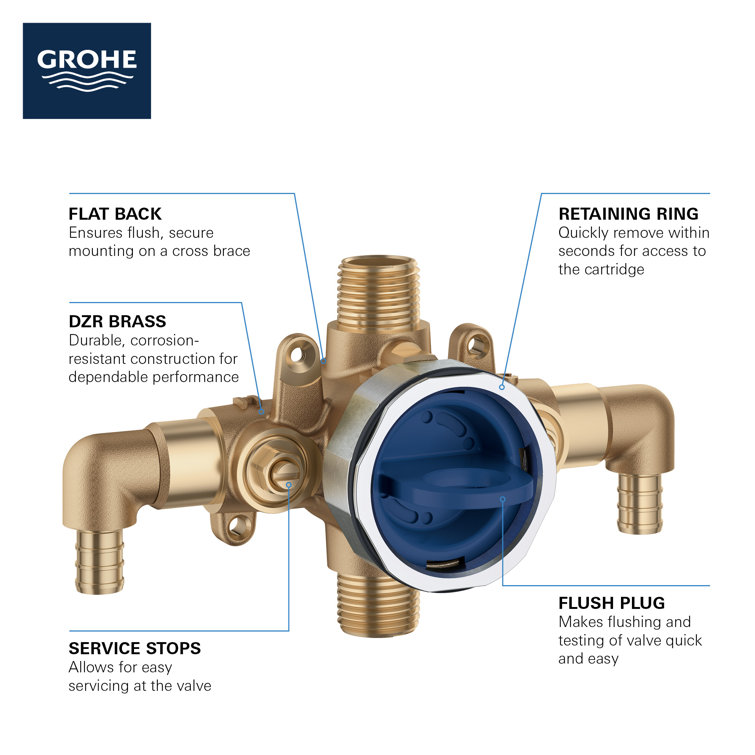 Grohsafe 3.0 Brass Pressure Balance Valve with PEX Connections