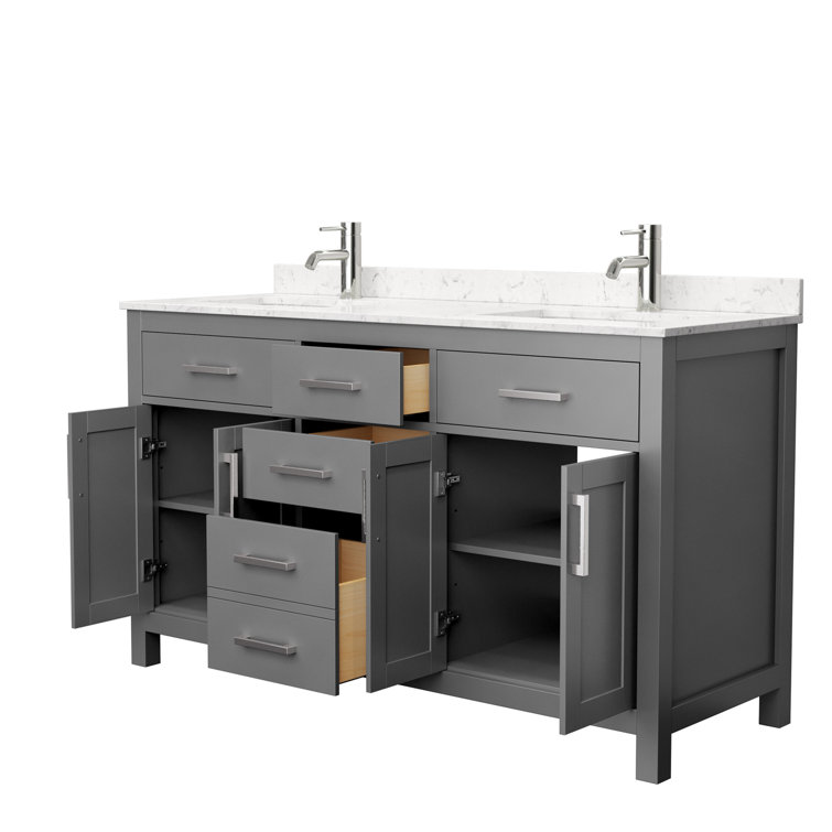 Beckett 60" Dark Gray Double Bathroom Vanity with Cultured Marble Top