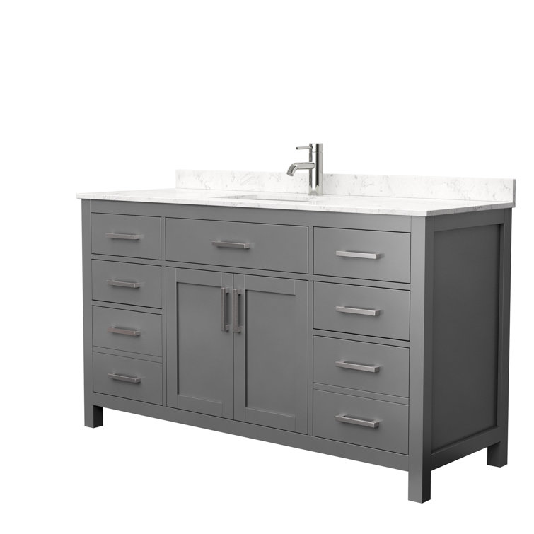 Beckett 60'' Dark Gray Marble Top Single Vanity