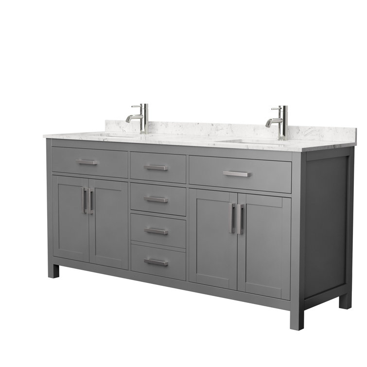 Beckett 72" Dark Gray Freestanding Double Bathroom Vanity
