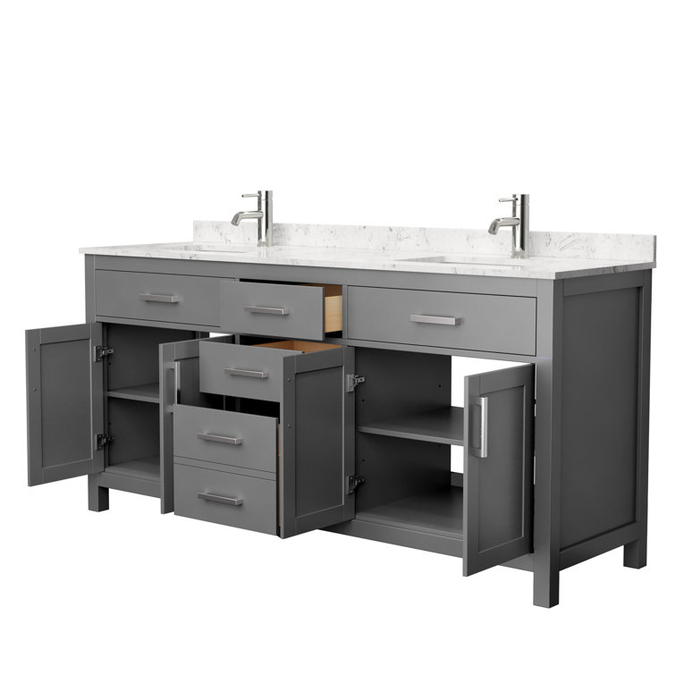 Beckett 72" Dark Gray Freestanding Double Bathroom Vanity
