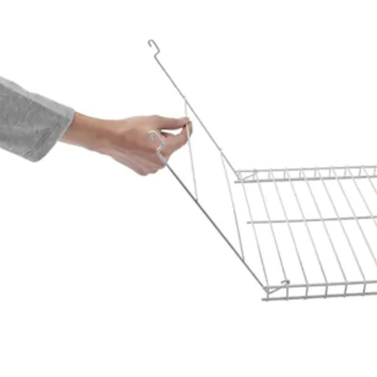 24-Inch White Steel Wire Hanging Storage Shelf, 2 Pack