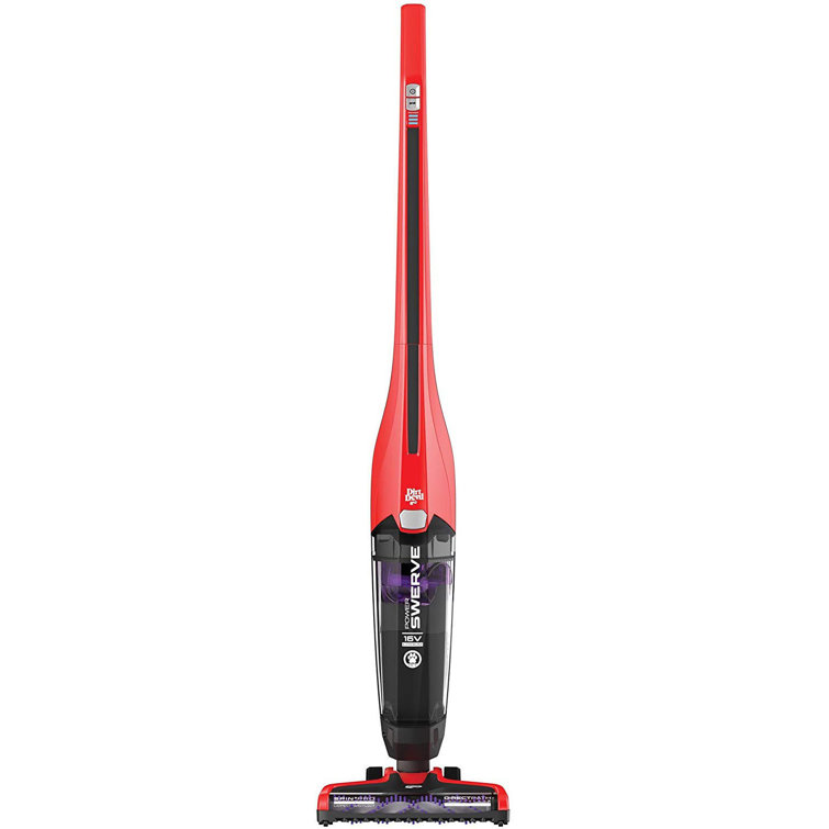 Red Cordless Bagless Stick Vacuum for Pets with Plastic Handle