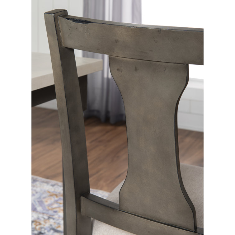 Elegant Gray Upholstered Side Chair with Turned Legs