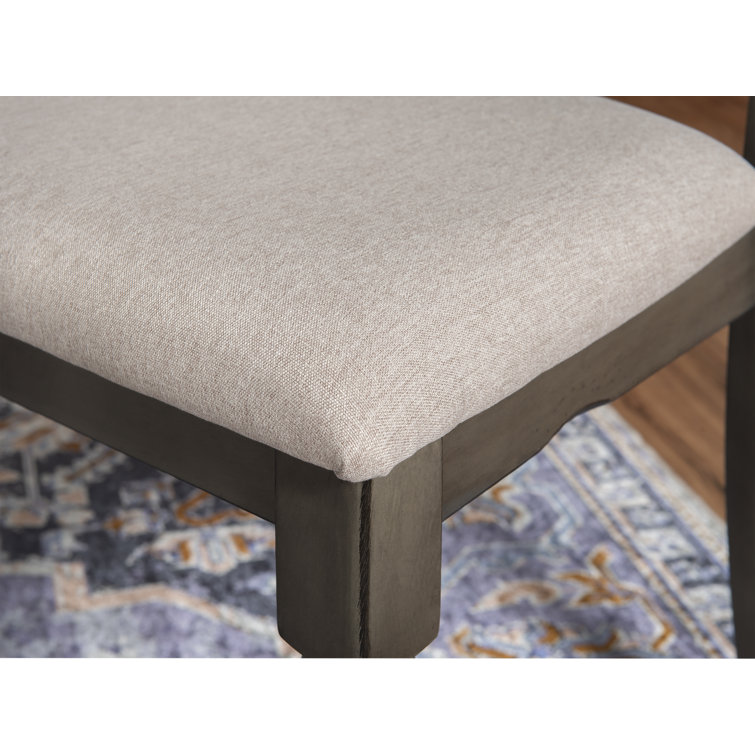 Elegant Gray Upholstered Side Chair with Turned Legs