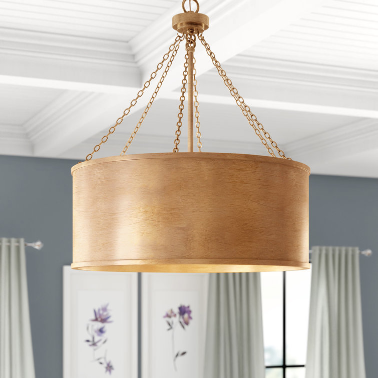 Rochester Elegance 6-Light Drum Pendant in Gold Patina Finish