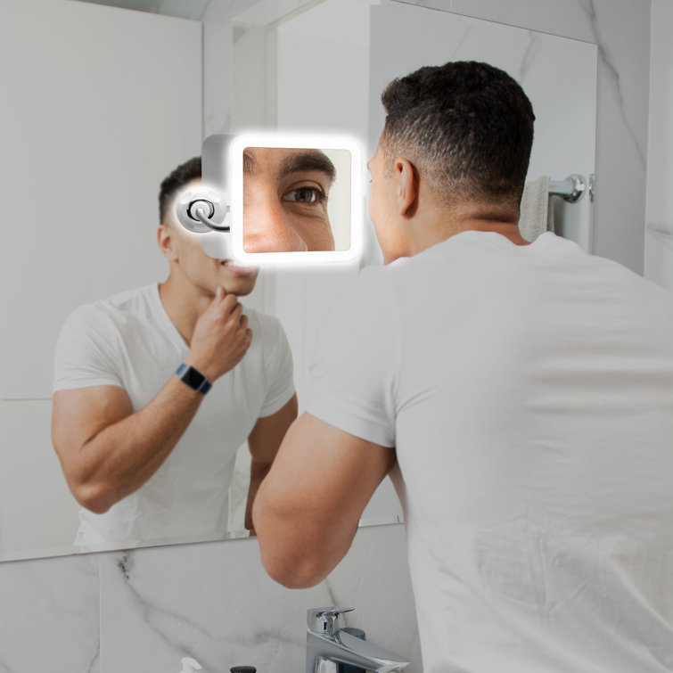White LED Lighted Magnifying Makeup Mirror with Gooseneck