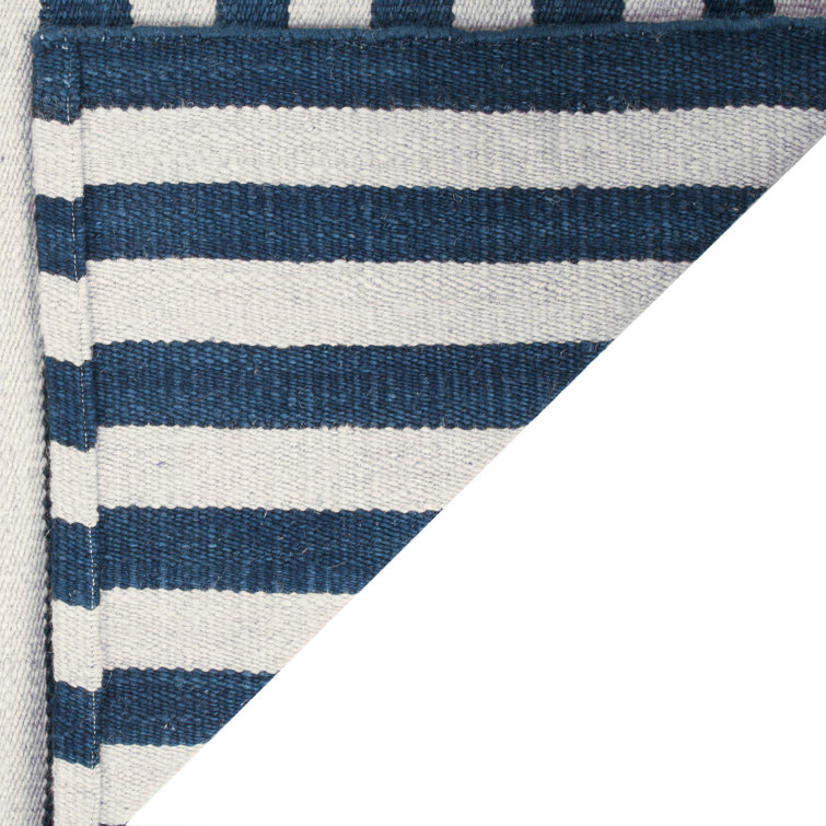 Pacific Stripe Handwoven Wool 4' x 6' Scandinavian Area Rug
