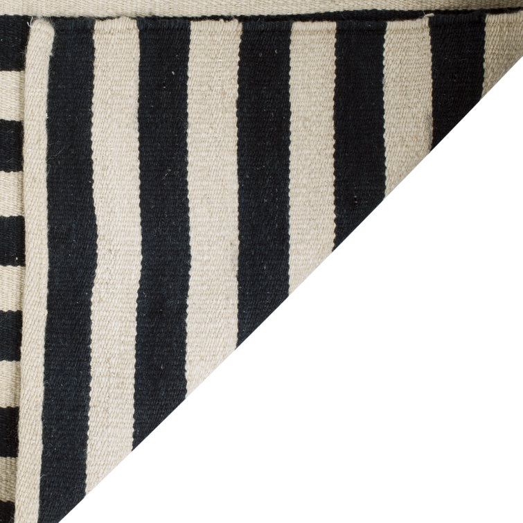 Cinder Stripe Hand-Woven Wool 9' x 12' Area Rug