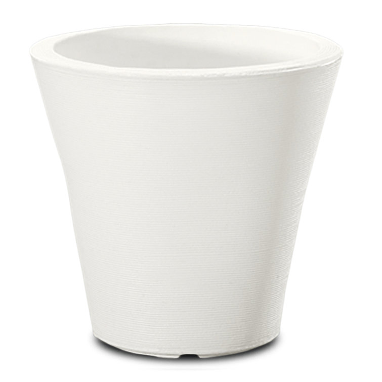 Alpine White Modern Crescent Garden Planter, 26" Polyethylene Pot