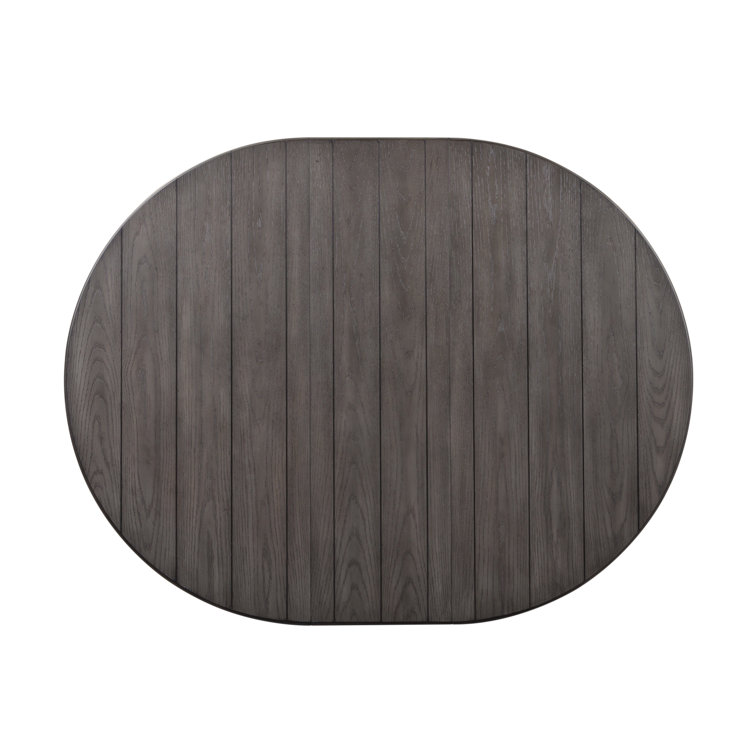Allyson Park Round Black and White Extendable Wood Dining Table