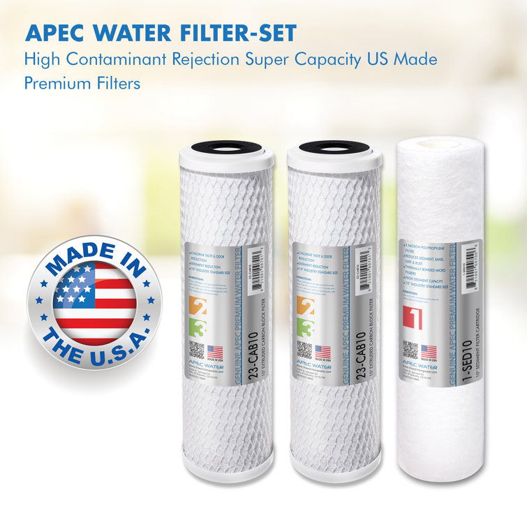 High Capacity White Polypropylene and Carbon Block Replacement Filter Set