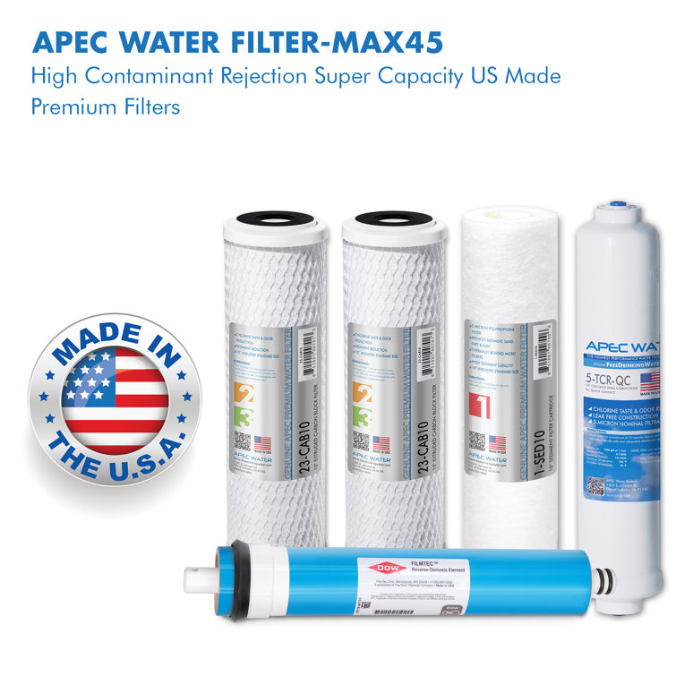 APEC 5-Stage Reverse Osmosis Under Sink Water Filter Set