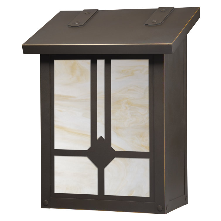 Medium Architectural Bronze and Wispy White Glass Wall Mounted Mailbox