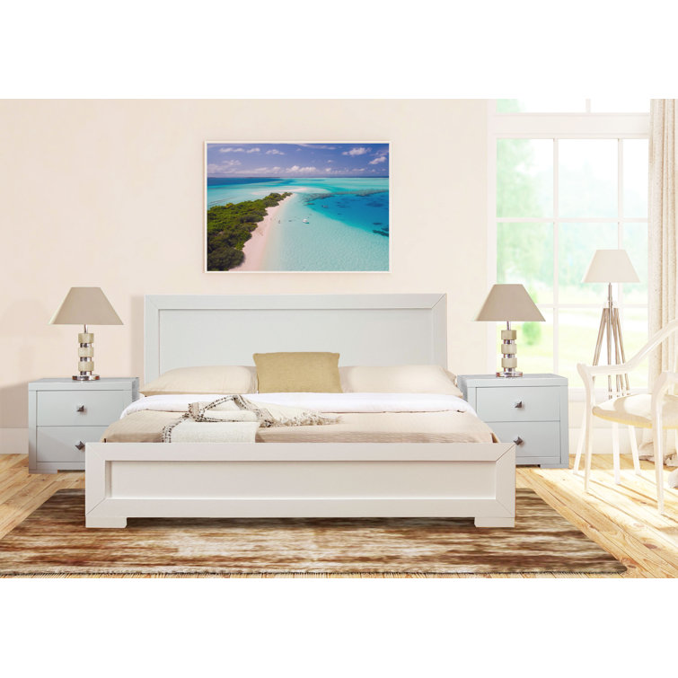 Oxford Charcoal Queen Size Upholstered Wood Platform Bed