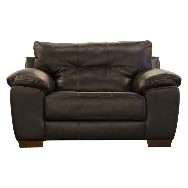 Elegant Hudson Faux Leather Chair in Rich Chocolate, 44in