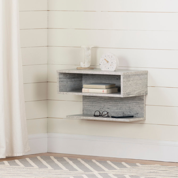 Sazena Seaside Pine Floating Nightstand with Open Shelf
