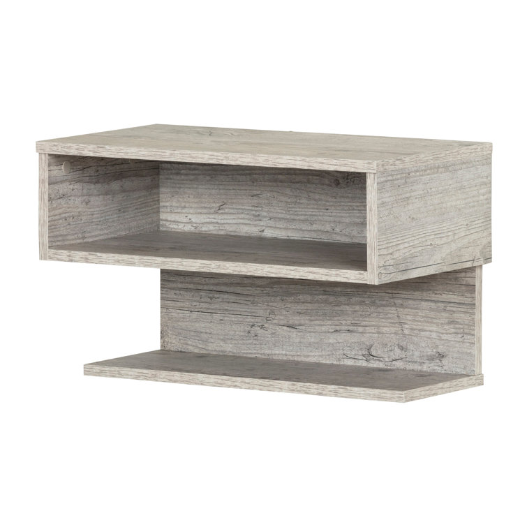 Sazena Seaside Pine Floating Nightstand with Open Shelf