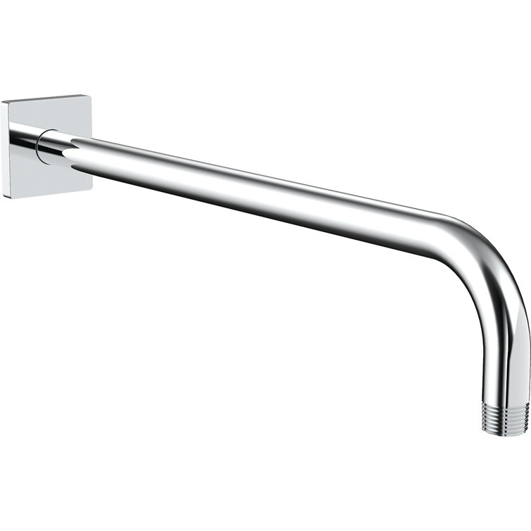 Polished Chrome Wall Mounted Shower Arm with Decorative Flange