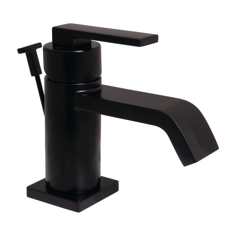 Matte Black Single Hole Bathroom Faucet with Drain Assembly