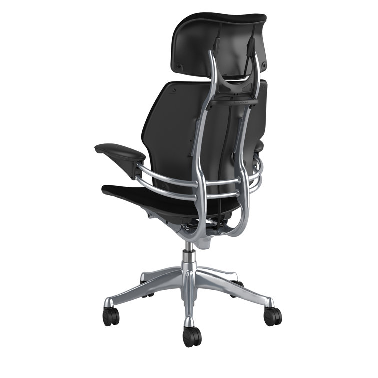 Modern Black Fabric Swivel Task Chair with Adjustable Arms