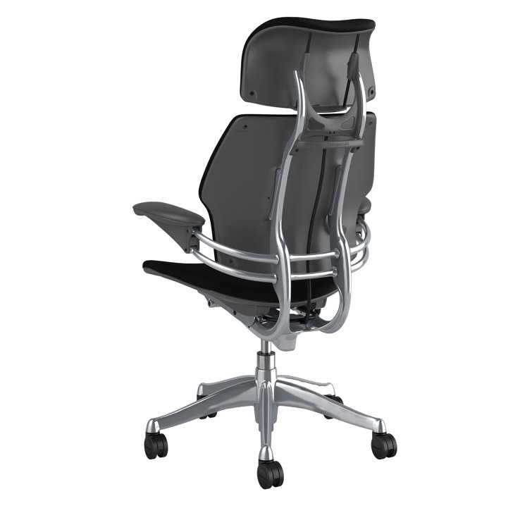 Modern Black Fabric Swivel Task Chair with Adjustable Arms