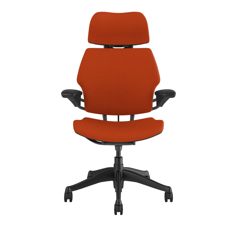 Modern Black Fabric Swivel Task Chair with Adjustable Arms