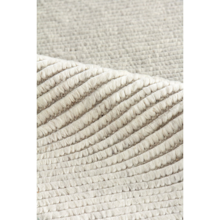 Ivory Hand-Knotted Wool Rectangular 8' x 10' Rug