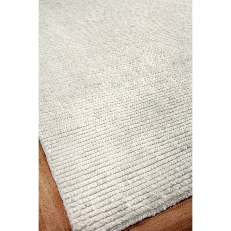 Ivory Hand-Knotted Wool Rectangular 8' x 10' Rug