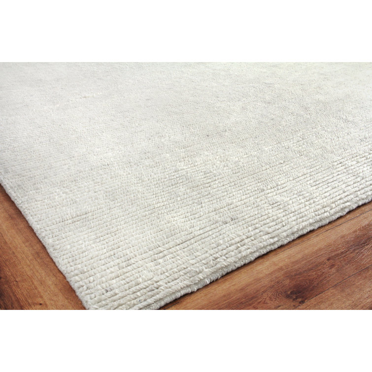 Ivory Hand-Knotted Wool Rectangular 8' x 10' Rug