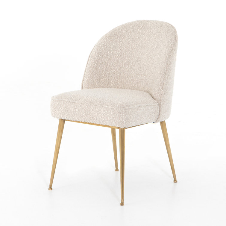 Ursa High Cream Linen & Metal Side Dining Chair