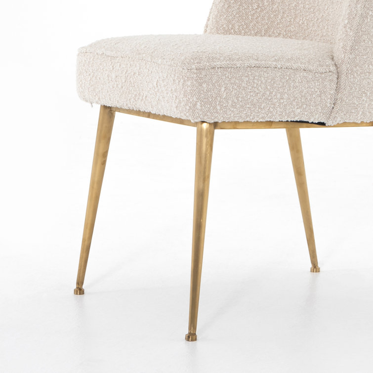 Ursa High Cream Linen & Metal Side Dining Chair