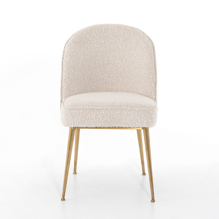 Ursa High Cream Linen & Metal Side Dining Chair