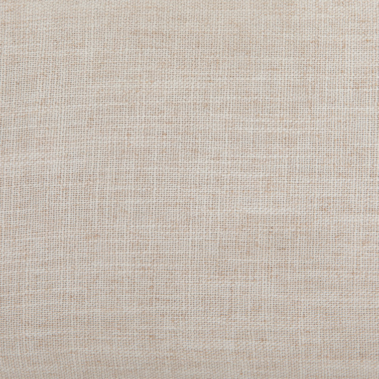 Cambric Ivory Upholstered Linen Side Chair with Wood Legs
