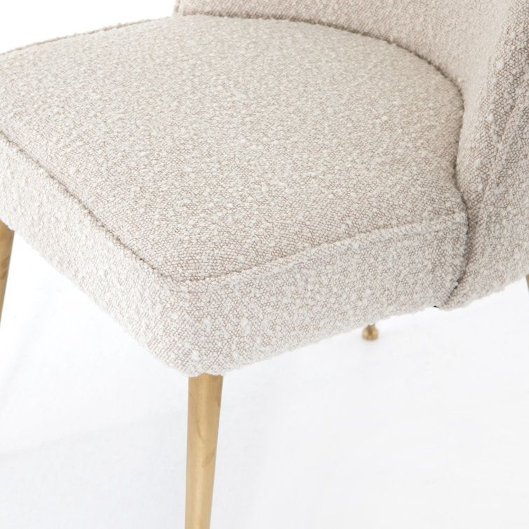 Ursa High Cream Linen & Metal Side Dining Chair