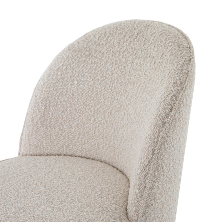 Ursa High Cream Linen & Metal Side Dining Chair