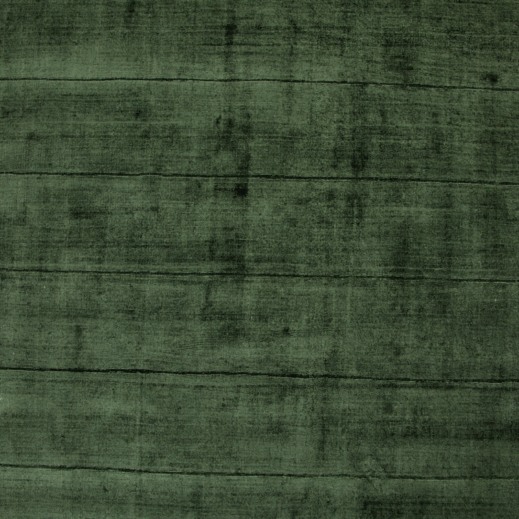 Juniper Green Hand-Knotted Wool and Viscose Small Rug