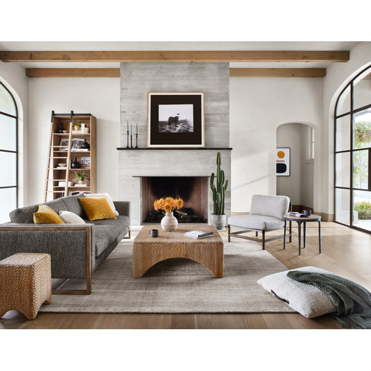 Haiden Contemporary Smoked Pine and Iron Ladder Bookshelf