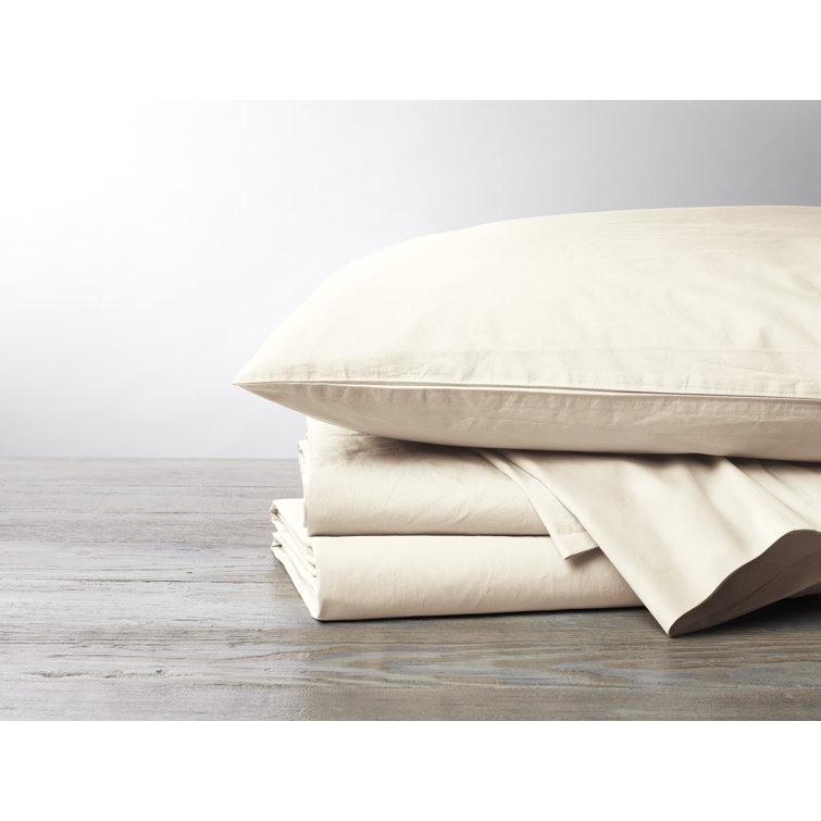 King Size Undyed Organic Cotton Percale Sheet Set