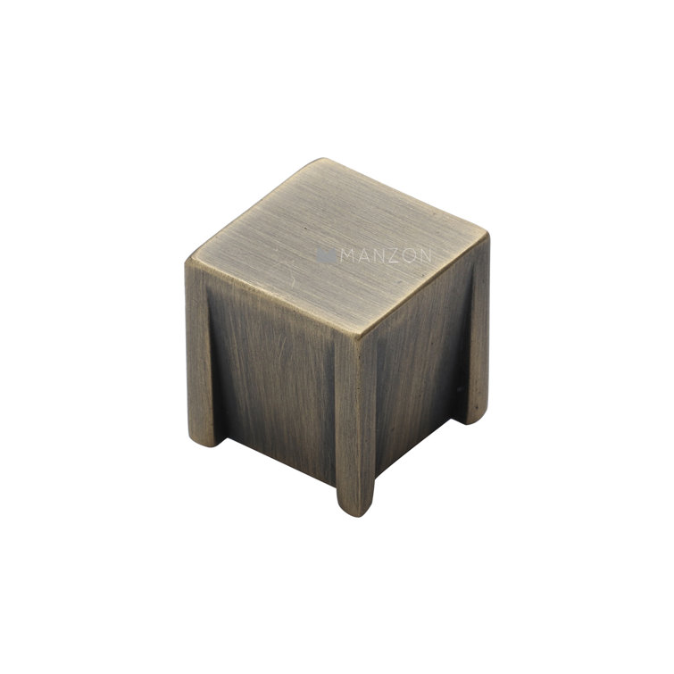 Burnished Brass Square Industrial Cabinet Knob