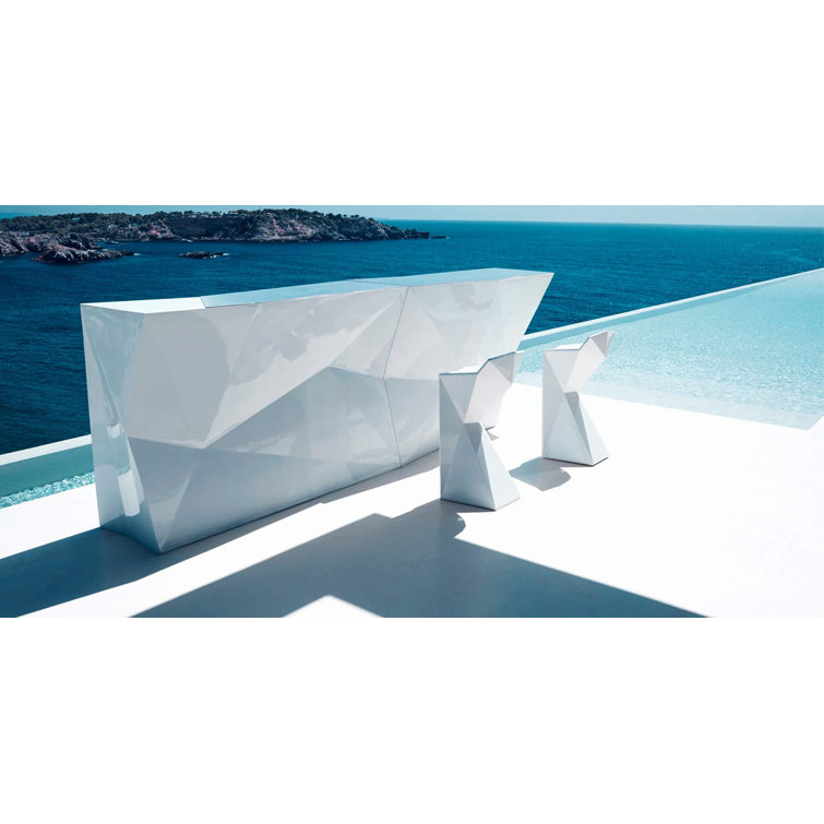 Vertex White Matte Polyethylene Outdoor Bar Stool