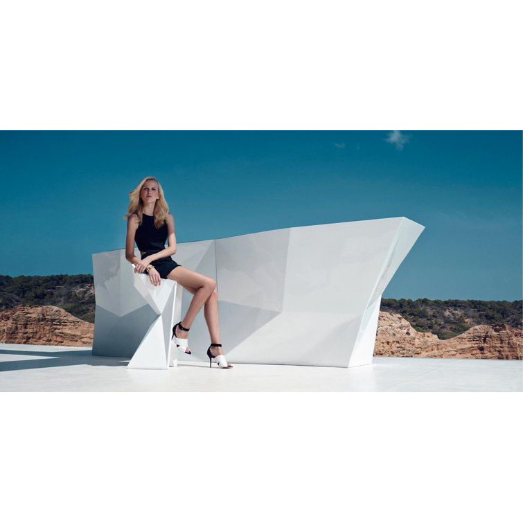 Vertex White Matte Polyethylene Outdoor Bar Stool