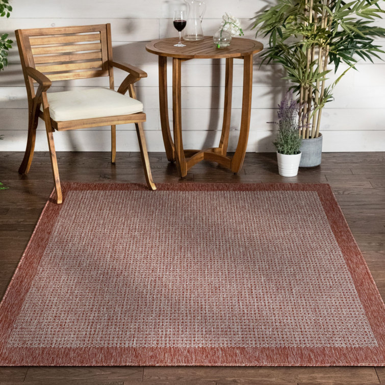 Coral Breeze 9' x 12' Synthetic Rectangular Easy-Care Outdoor Rug