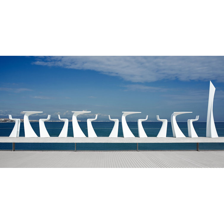 A-cero Wave White Matte Polyethylene Bar Table